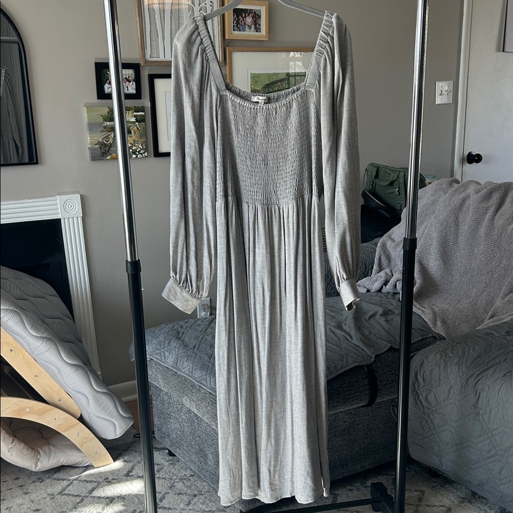 Madewell Long Sleeve Smocked Dress